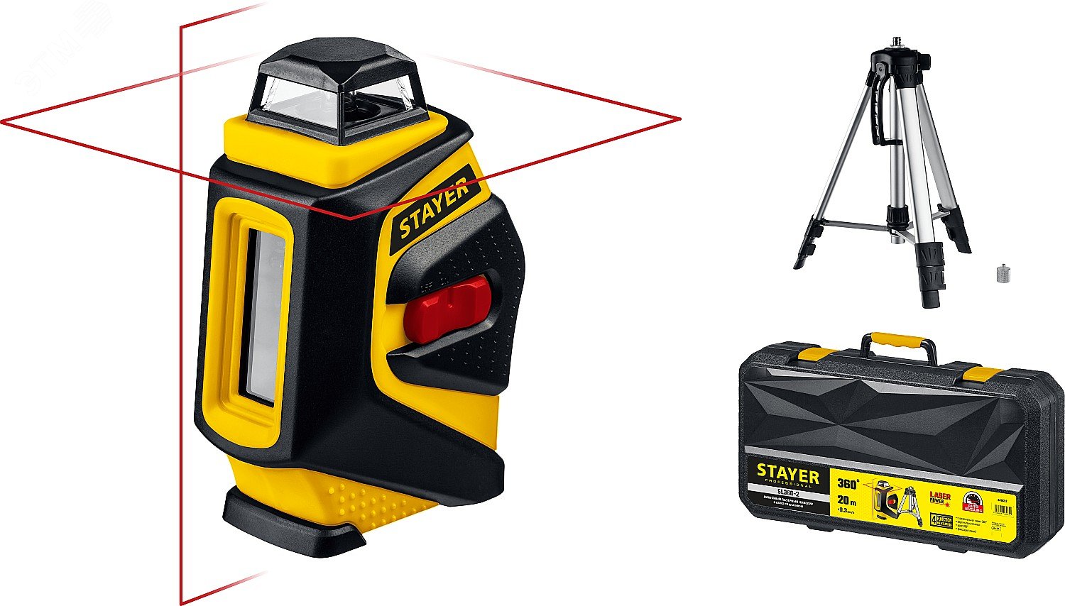 Изображение товара Построитель лазерных плоскостей 20 м STAYER - профессиональный нивелир