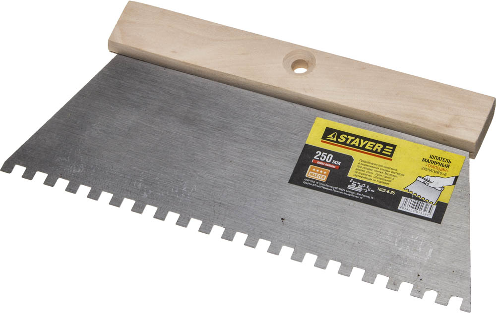 Шпатель Малярный, Зубчатый MAXFlat 250 мм