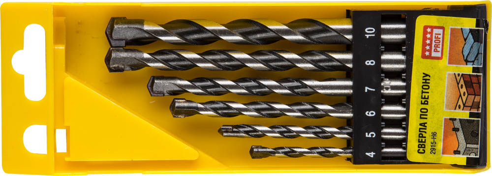 Сверло по бетону ProHammer 6 шт: d 4-5-6-6-8-10 мм
