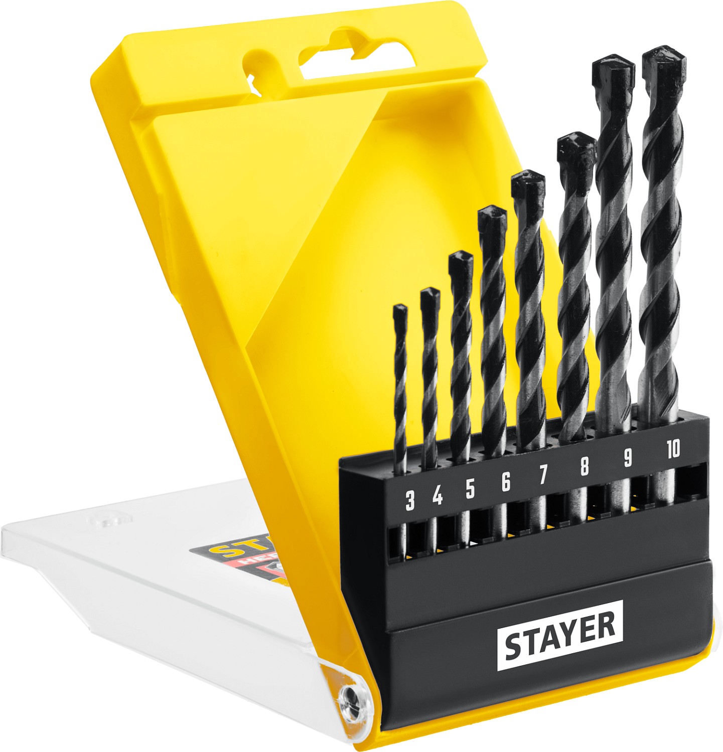 Сверло по бетону HERCULES 8 шт: d 3-4-5-6-7-8-9-10 мм