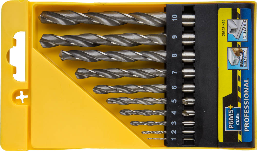Набор сверл по металлу PROFI 10шт(1-10мм)