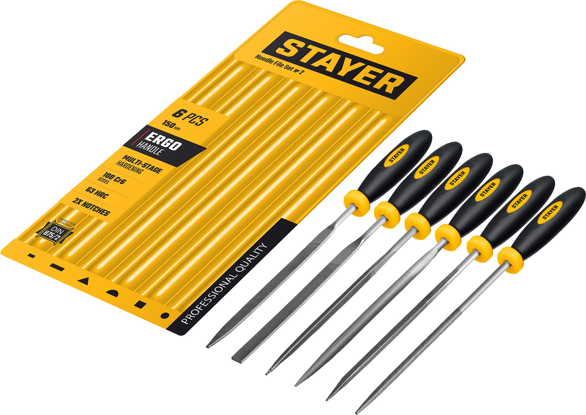 Набор надфилей 150 мм, 6 предм., Professional