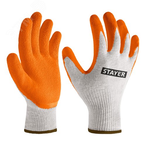 Перчатки с рельефным латексным покрытием, противоскользящие, 13 класс, ULTRA, L-XL, х/б - фото 1