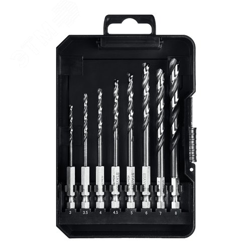 "Набор сверл по металлу для винтовёртов и шуруповертов IMPACT READY, НЕХ-1/4"", 8 шт" - фото 1