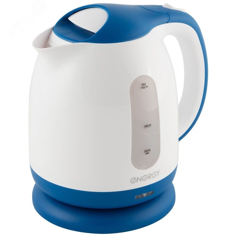 Чайник пластиковый E-293 на 1.7 л, цвет бело-голубой 005212 ENERGY - превью