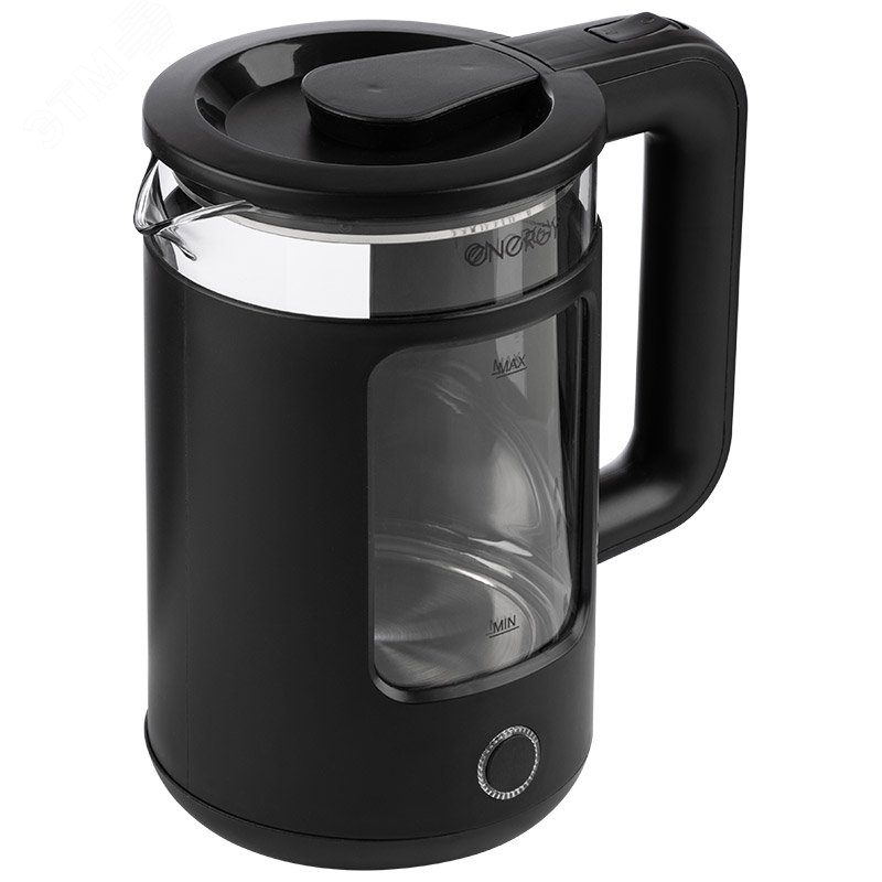 Изображение товара Чайник стеклянный E-256 на 1.5 л, цвет черный (шт)