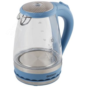 Изображение товара Чайник стеклянный E-279 на 1.5 л, основание - диск, цвет синий (шт)
