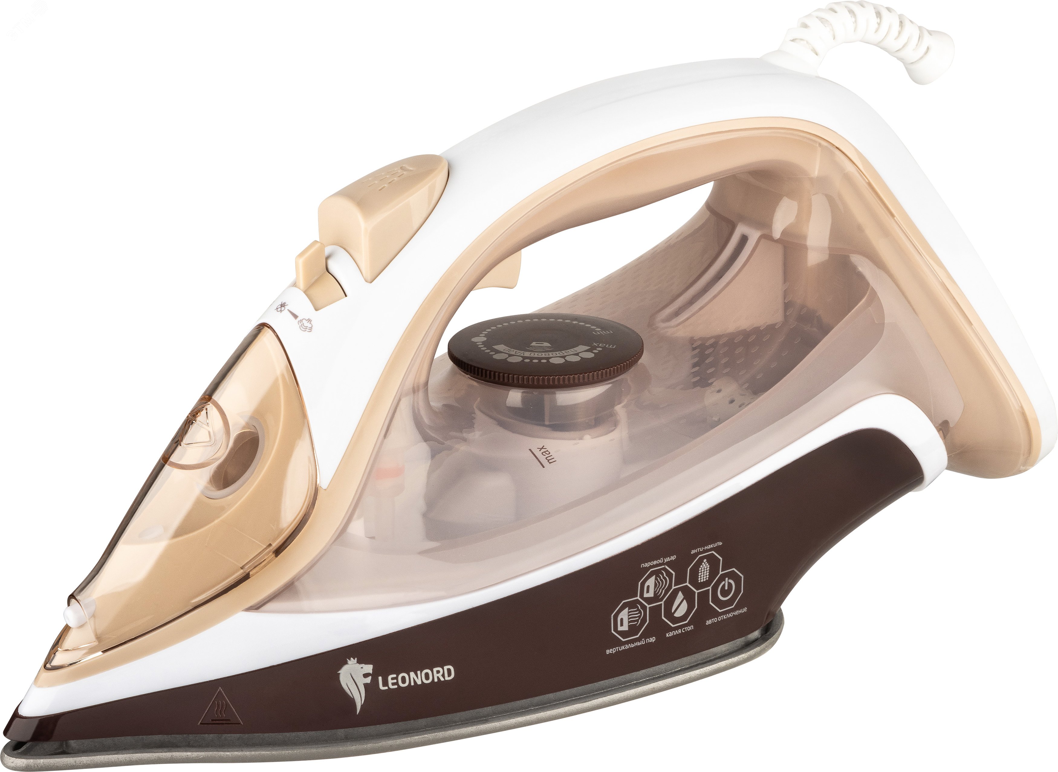 Изображение товара Утюг LE-1804 на 3100 Вт, подошва - керамическая, цвет бежевый (шт)