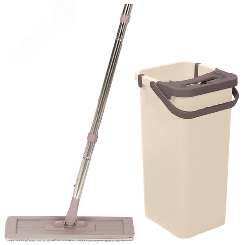 Изображение товара Швабра для пола ''MIRACLE'' с насадкой из микрофибры и ведром с механизмом отжима (шт)