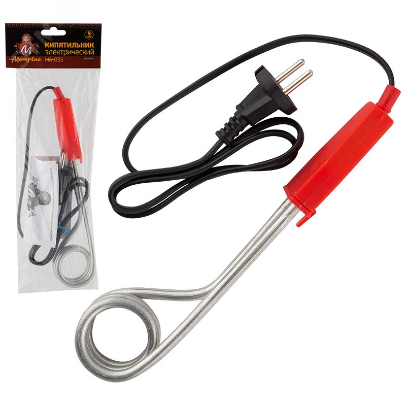 Изображение товара Кипятильник электрический Матрёна МА-035 1,2 кВт компактный легкий красный