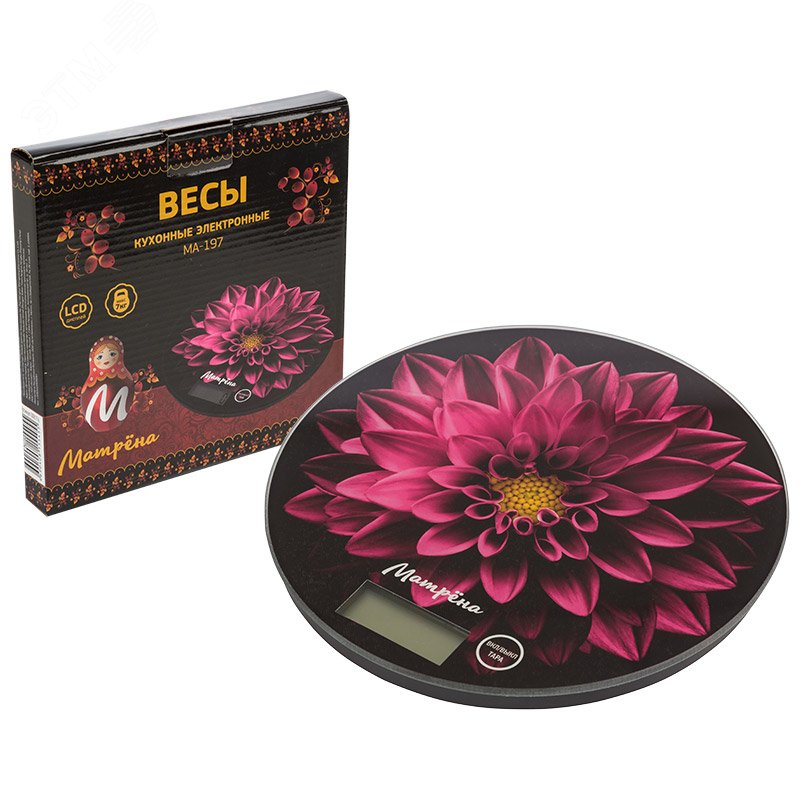 Изображение товара Весы кухонные электронные МА-197 до 7 кг, пурпурный ''Цветок'' (шт)