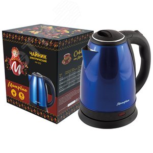 Изображение товара Чайник электрический стальной MA-002 на 1.8 л, цвет синий (шт)