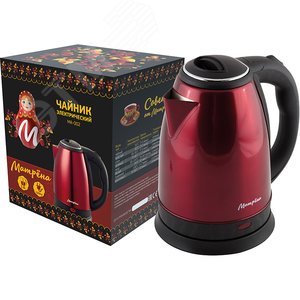 Изображение товара Чайник электрический стальной MA-002 на 1.8 л, цвет красный (шт)