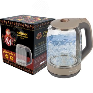 Изображение товара Чайник электрический стеклянный MA-006 на 1.8 л, цвет бежевый (шт)