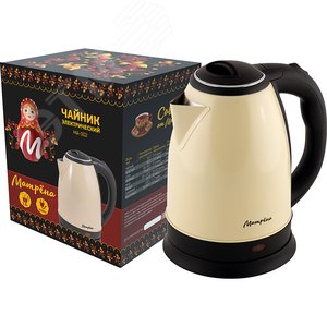 Изображение товара Чайник электрический стальной MA-002 на 1.8 л, цвет бежевый (шт)