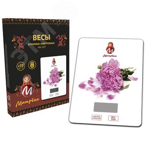 Изображение товара Весы кухонные электронные МА-037 до 7 кг, рисунок ''Пионы'' (шт)