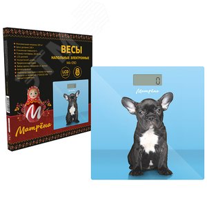 Изображение товара Весы напольные электронные МА-090, рисунок ''Собака'', стеклянная поверхность, до 180 кг (шт)