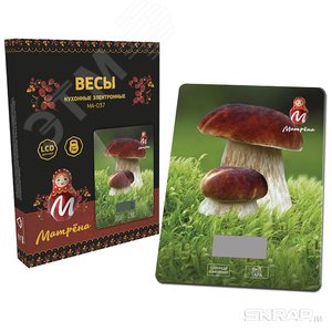 Изображение товара Весы кухонные электронные МА-037 до 7 кг, рисунок ''Грибы'' (шт)