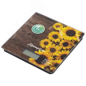 Изображение товара Весы кухонные электронные MA-033 до 7 кг, рисунок ''Подсолнухи'' (шт)
