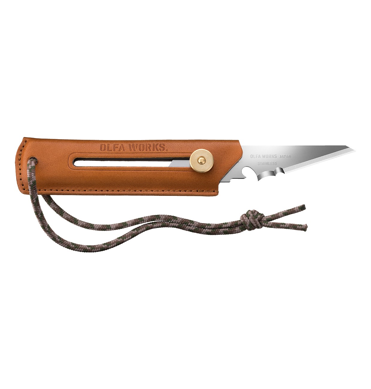 Нож со сменным лезвием с чехлом многоцелевой WORKS BK1 CAMEL BUSHCRAFT KNIFE