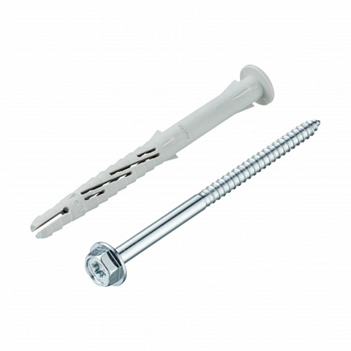 Дюбель фасад. с шурупом шест.гол.  с  шлицем TORX прессшайба 10x120 (4 шт) - пакет Tecfi