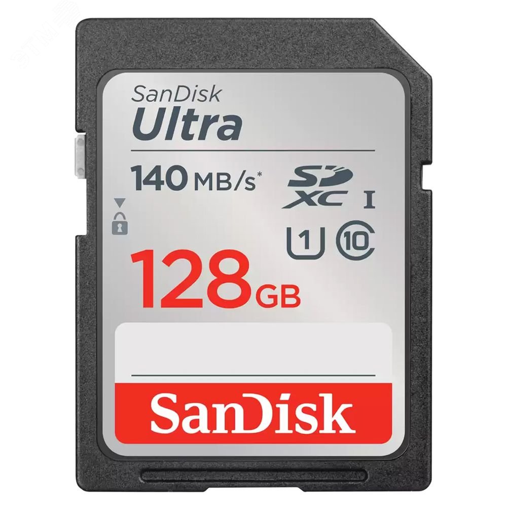 Изображение товара Карта памяти 128GB SD Ultra UHS I, SDXC, 140 МБ/с, Class 10 (шт)