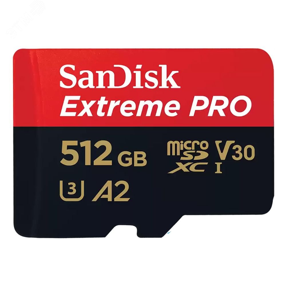 Изображение товара Карта памяти 512GB MicroSD Extreme Pro UHS I, V30, U3, A2, SDXC, 200 МБ/с, Class 10 (шт)
