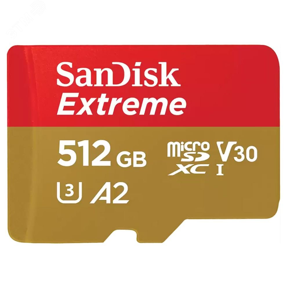 Изображение товара Карта памяти 512GB MicroSD Extreme UHS I, V30, U3, SDXC, 190 МБ/с, Class 10 (шт)