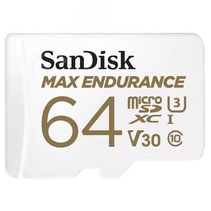 Изображение товара Карта памяти 64GB MicroSD MAX ENDURANCE V30, U3, SDXC, 100 МБ/с, Class 10 + адапер SD (шт)