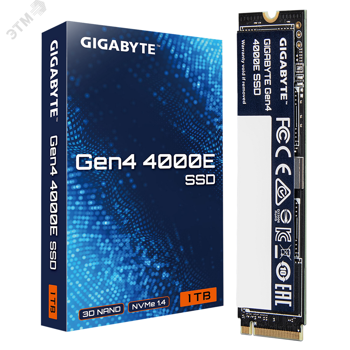 Изображение товара Накопитель SSD M.2 2280 1TB Gigabyte Gen4 4000E, PCIe 4.0 x4, NVMe 1.4, 4000/3900 Мб/с (шт)