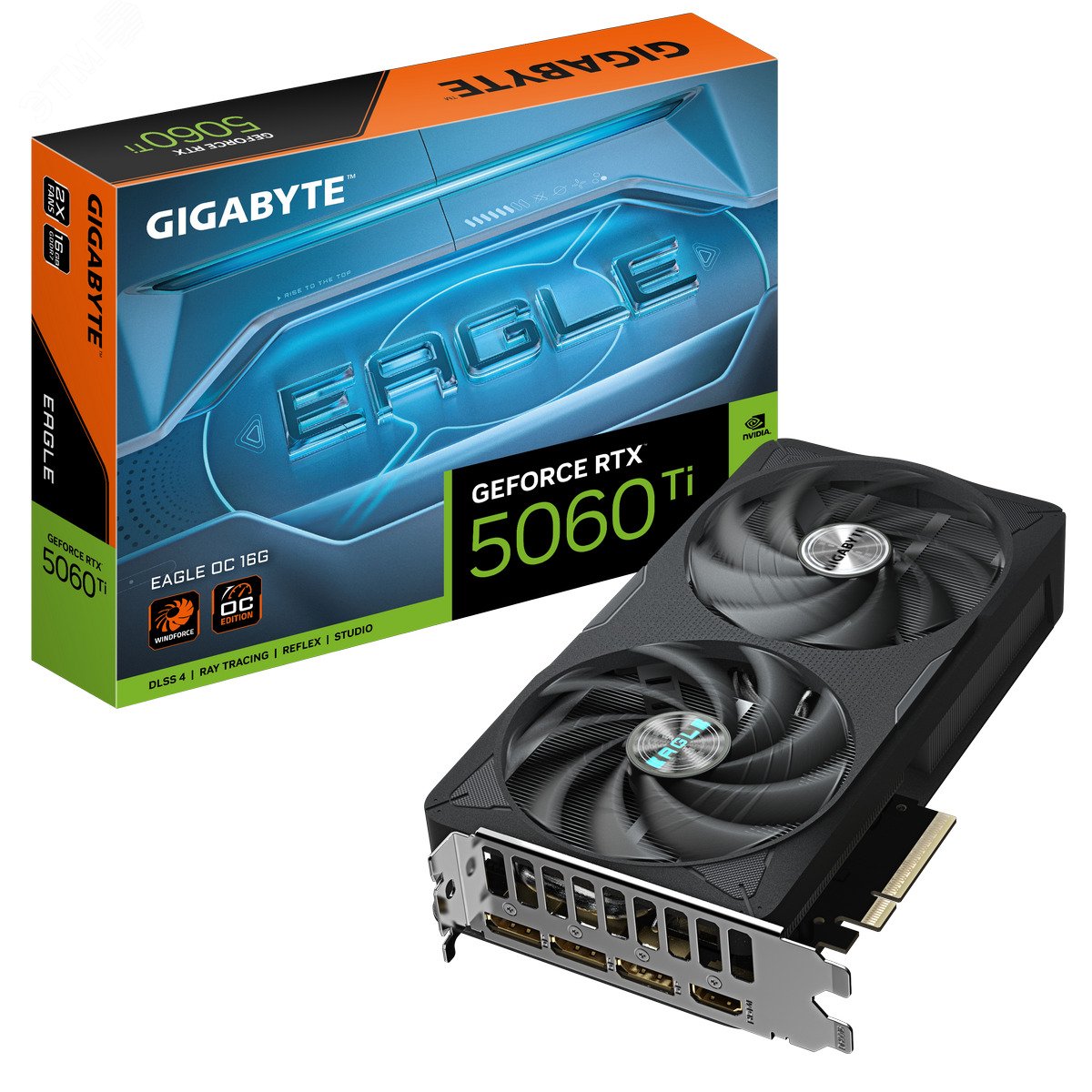 Изображение товара Видеокарта RTX5060Ti EAGLE OC ICE 16ГБ, NVIDIA GeForce RTX5060Ti, GDDR7, PCI-Express 5.0 (шт)