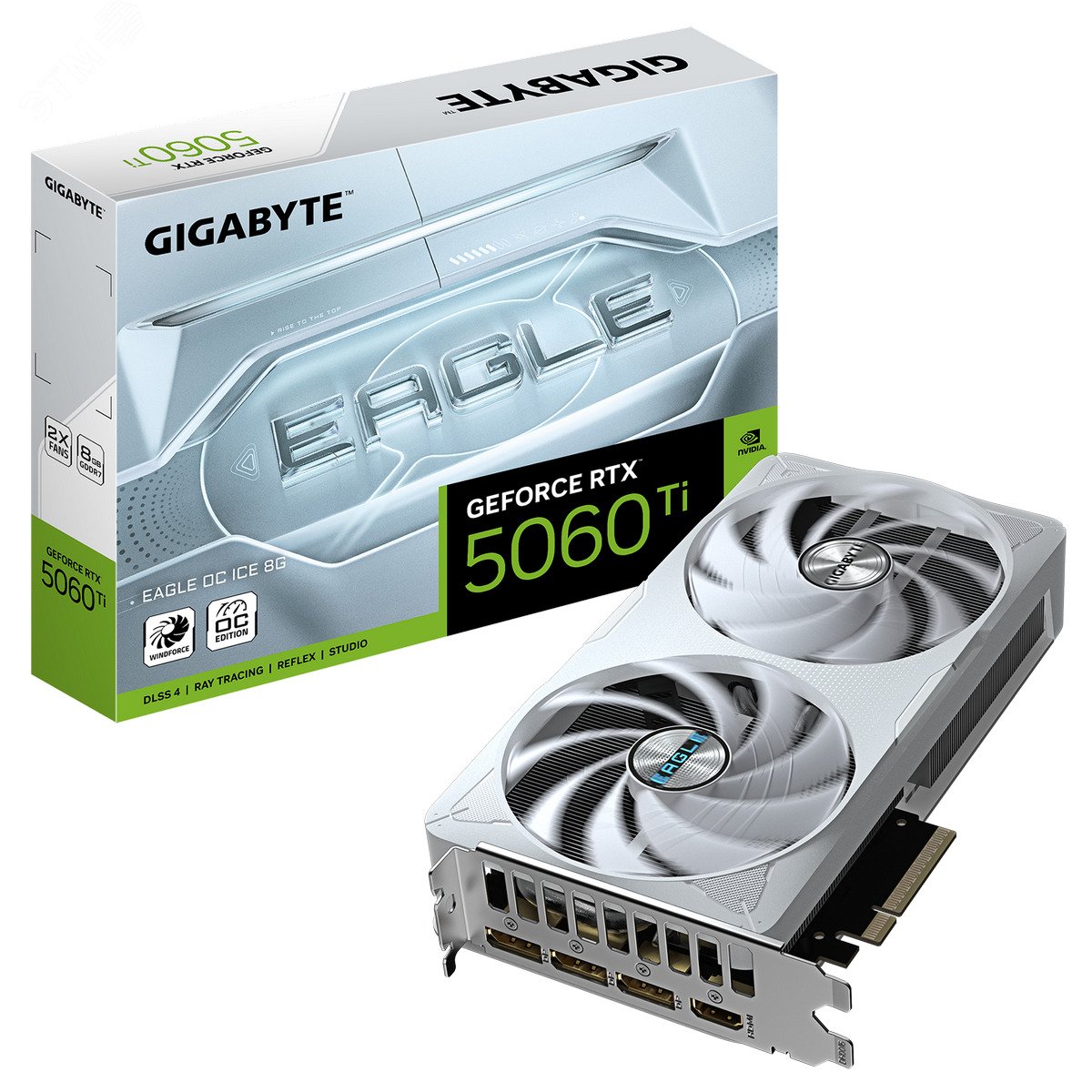 Изображение товара Видеокарта RTX5060Ti EAGLE OC ICE 8ГБ, NVIDIA GeForce RTX5060Ti, GDDR7, PCI-Express 5.0 (шт)