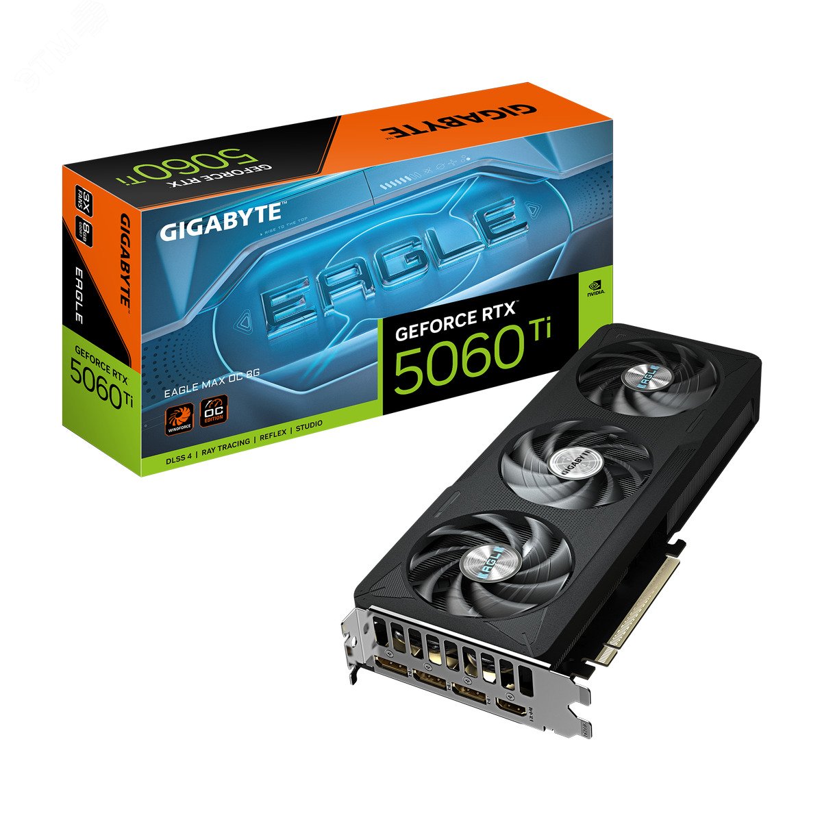 Изображение товара Видеокарта RTX5060Ti EAGLE OC 8ГБ, NVIDIA GeForce RTX5060Ti, GDDR7, PCI-Express 5.0 (шт)