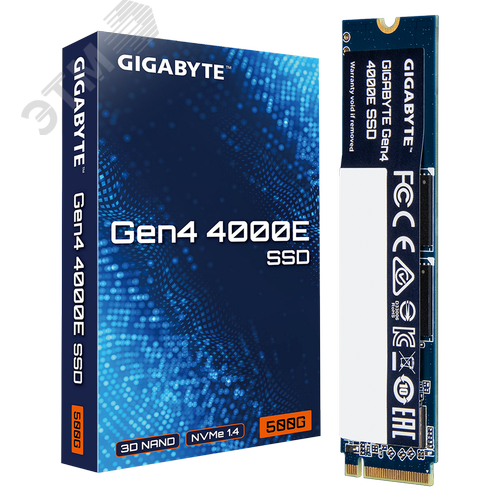 Изображение товара Накопитель SSD M.2 2280 500GB Gen4 4000E, PCIe 4.0x4, NVMe 1.4, 3600/3000 Мб/с (шт)