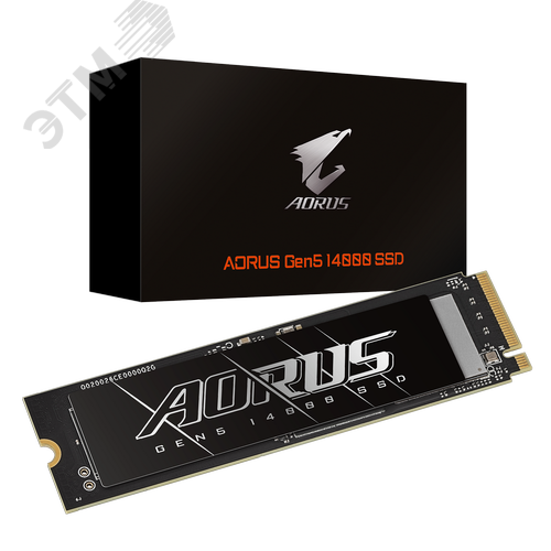 Изображение товара Накопитель SSD M.2 2280 1TB AORUS Gen5 14000 AG514K, PCIe 5.0 x4, 3D TLC NAND, 14000/6850 Мб/с (шт)