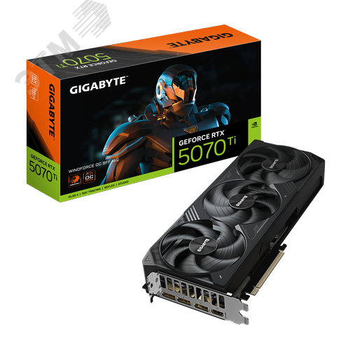 Изображение товара Видеокарта RTX5070Ti WINDFORCE OC, SFF 16ГБ, GDDR7, PCI-Express 5.0 (шт)