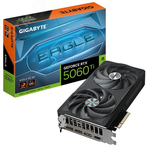 Изображение товара Видеокарта RTX5060Ti EAGLE OC 8ГБ, NVIDIA GeForce RTX5060Ti, GDDR7, PCI-Express 5.0 (шт)