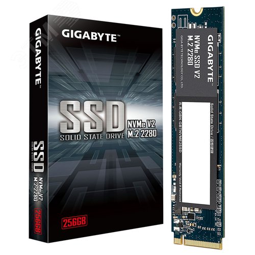 Изображение товара Накопитель SSD M.2 2280 256ГБ NVMe SSD V2, NVMe PCIe 3.0, 3D NAND, 2500/1600 Мб/с (шт)