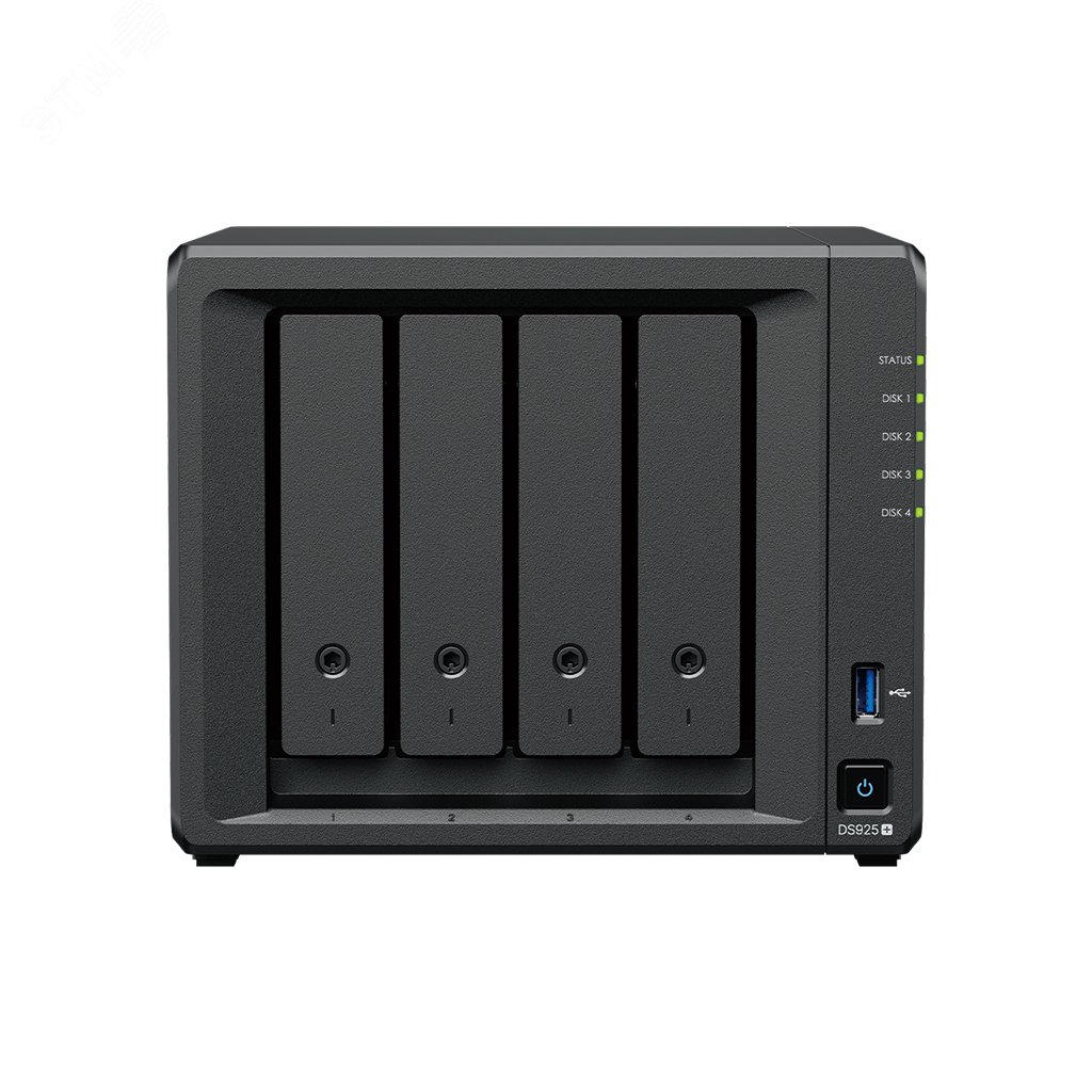 Изображение товара Synology DS925+ сетевой накопитель NAS 4 отсека двухъядерный 2.2 ГГц 4 ГБ DDR4 ECC