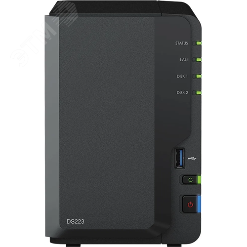 Изображение товара Сетевой накопитель DS223, 4 ядра, 2.0 ГГц, 2 ГБ DDR4 ОЗУ, 2x3.5''/2.5'' SATA (шт)