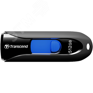 Изображение товара Флеш накопитель 512GB JetFlash 790, USB 3.1 Gen 1, выдвижной, черный, синий (шт)