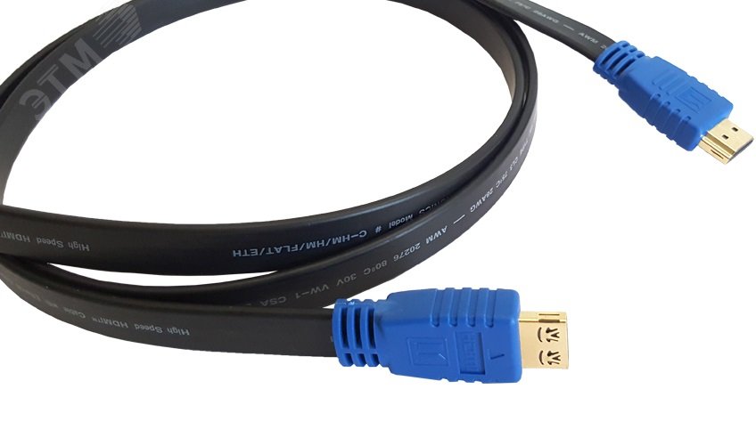 Кабель HDMI 1.4 M на HDMI M, 4.6 м., черный-синий C-HM/HM/FLAT/ETH-15 Kramer