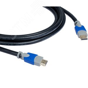 Кабель HDMI 4К М на HDMI М, 0.9 м., черный-синий