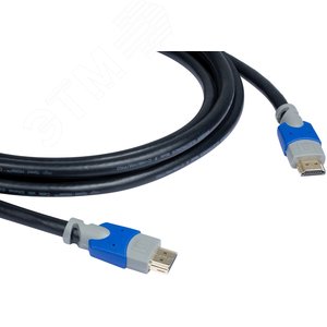 Кабель HDMI 4К М на HDMI М, 4.6 м., черный-синий