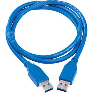 Кабель USB-A 3.0 М на USB-A М , 0.9 м., синий