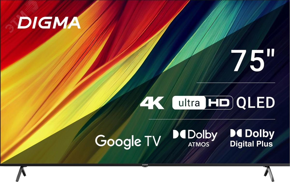 Изображение товара Телевизор QLED 75'' 4K Ultra HD Google TV Dolby Vision Smart DVB-T/T2 DVB-C DVB-S/S2
