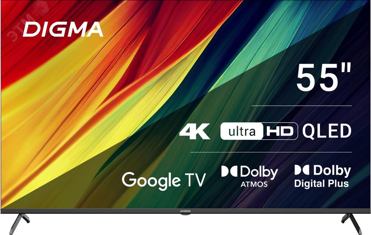Изображение товара Телевизор Digma 55 дюймов QLED 4K Ultra HD Android TV Frameless