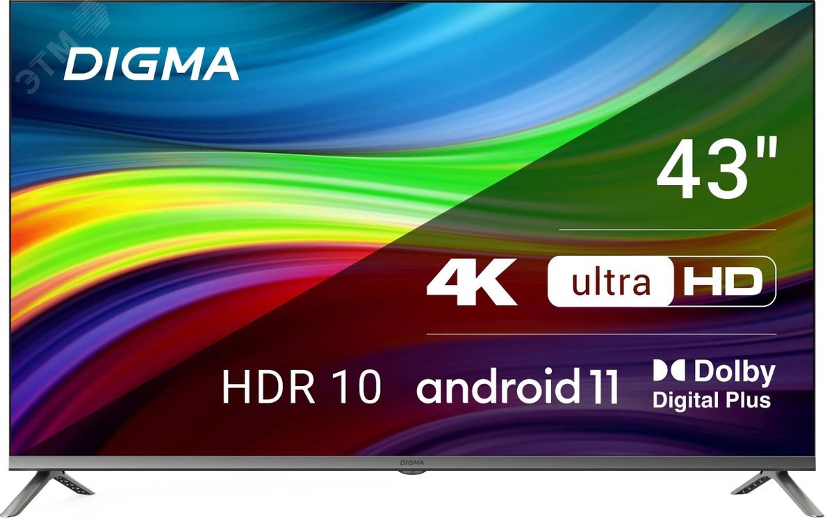 Изображение товара Телевизор LED 43 дюйма 4K Ultra HD Android Smart TV с HDR10 и Wi-Fi