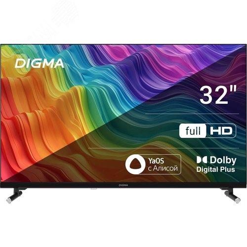 Изображение товара Телевизор LED 32'' Яндекс.ТВ Frameless Metal FULL HD 60Hz DVB-T DVB-T2 DVB-C DVB-S DVB-S2 USB WiFi Smart TV (RUS), черный (шт)