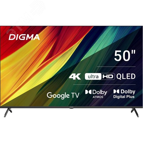 Изображение товара Телевизор QLED 50'' Google TV Frameless Metal 4K Ultra HD 60Hz MEMC DVB-T DVB-T2 DVB-C DVB-S DVB-S2 USB WiFi Smart TV, черный (шт)